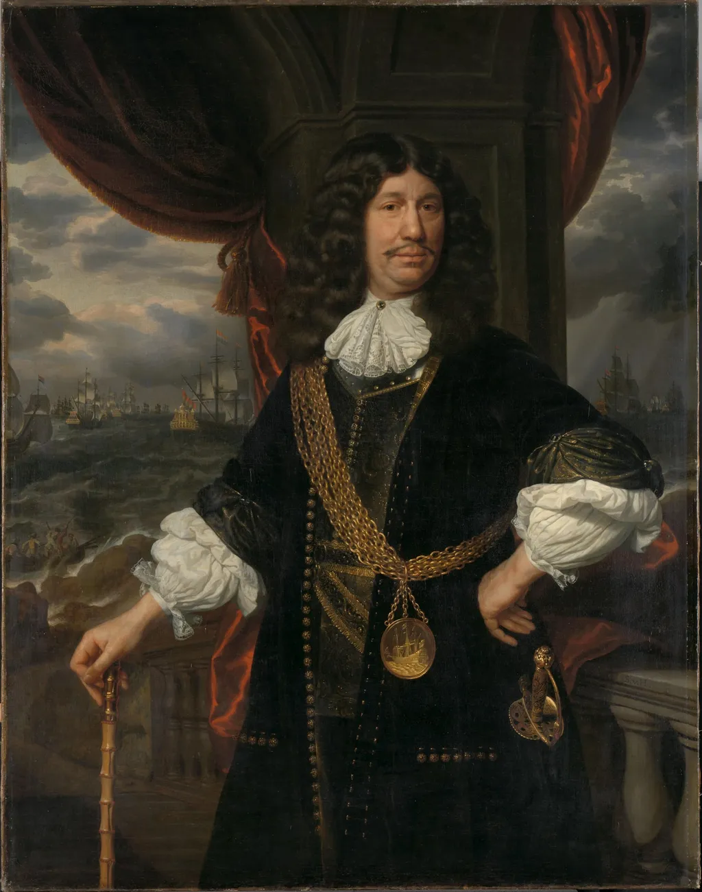 Portrait of Mattheus van den Broucke (1620-1685). Councillor of the Indies, by Samuel van Hoogstraten, unspecified, 1674