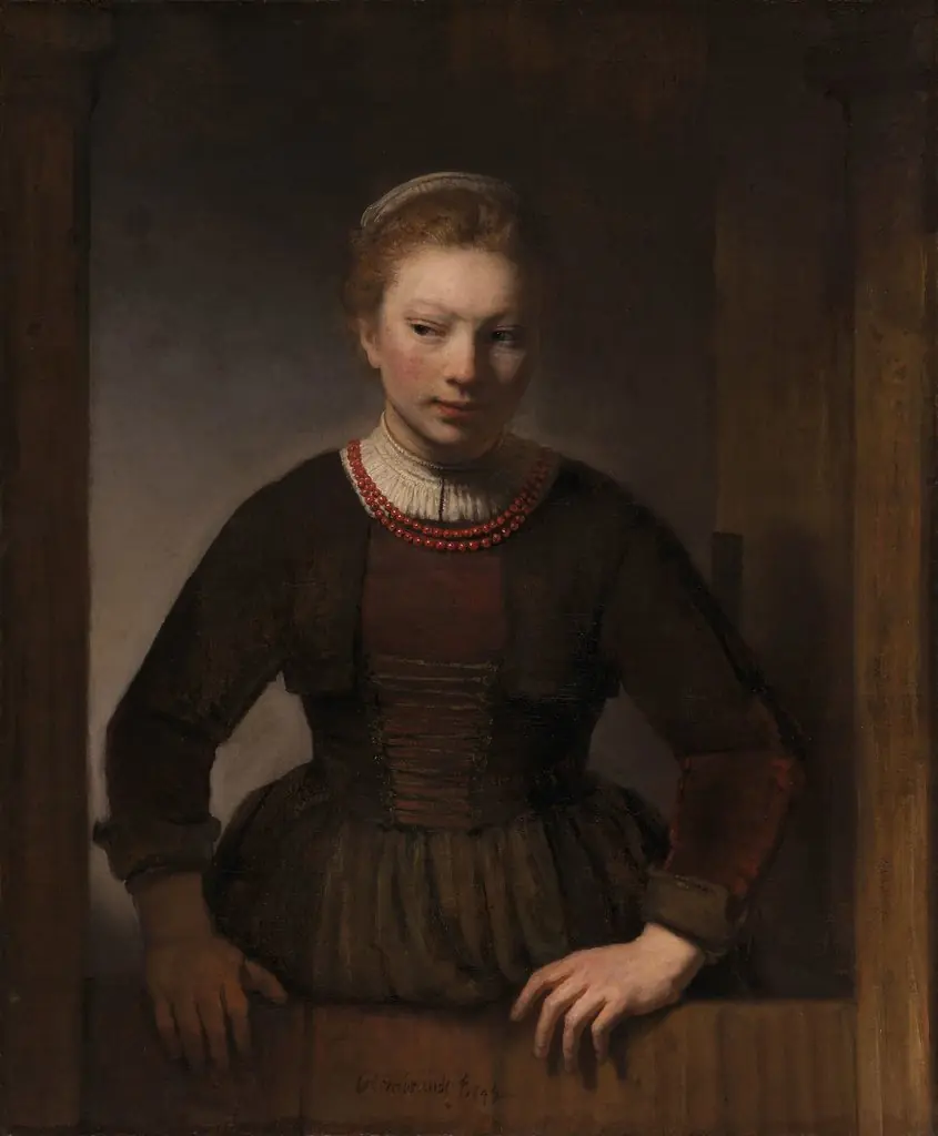 Young Woman at an Open Half-Door, by Samuel van Hoogstraten