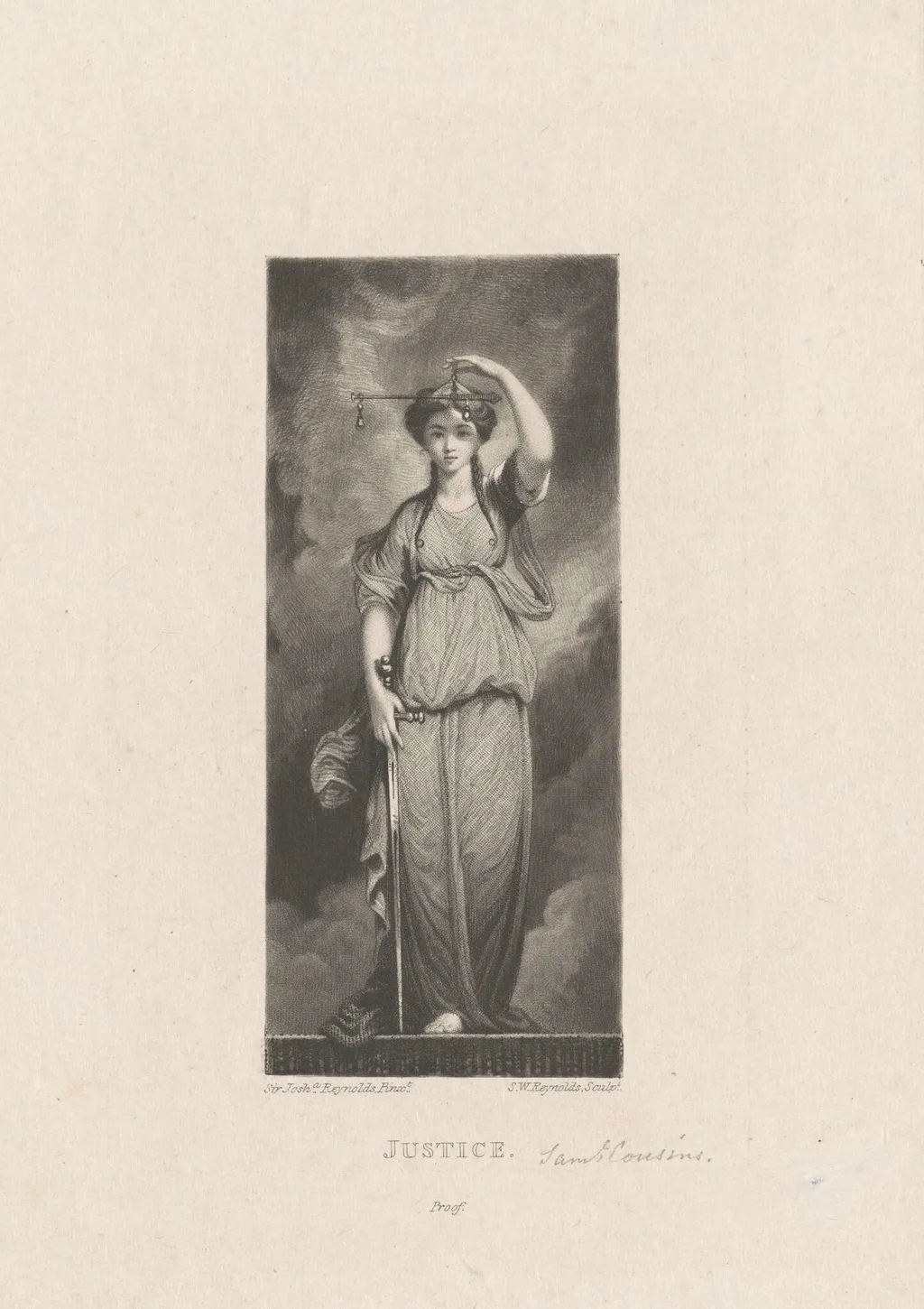 Justice, by Samuel William Reynolds I, ink, 1804