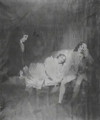 The Death of Addison, by Samuel William Reynolds II, 1843