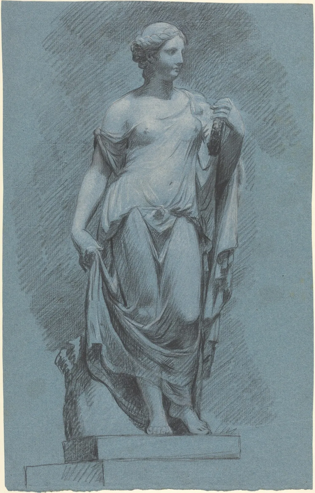 The "Farnese Flora" at Stourhead, by Samuel Woodforde, chalk, 1790