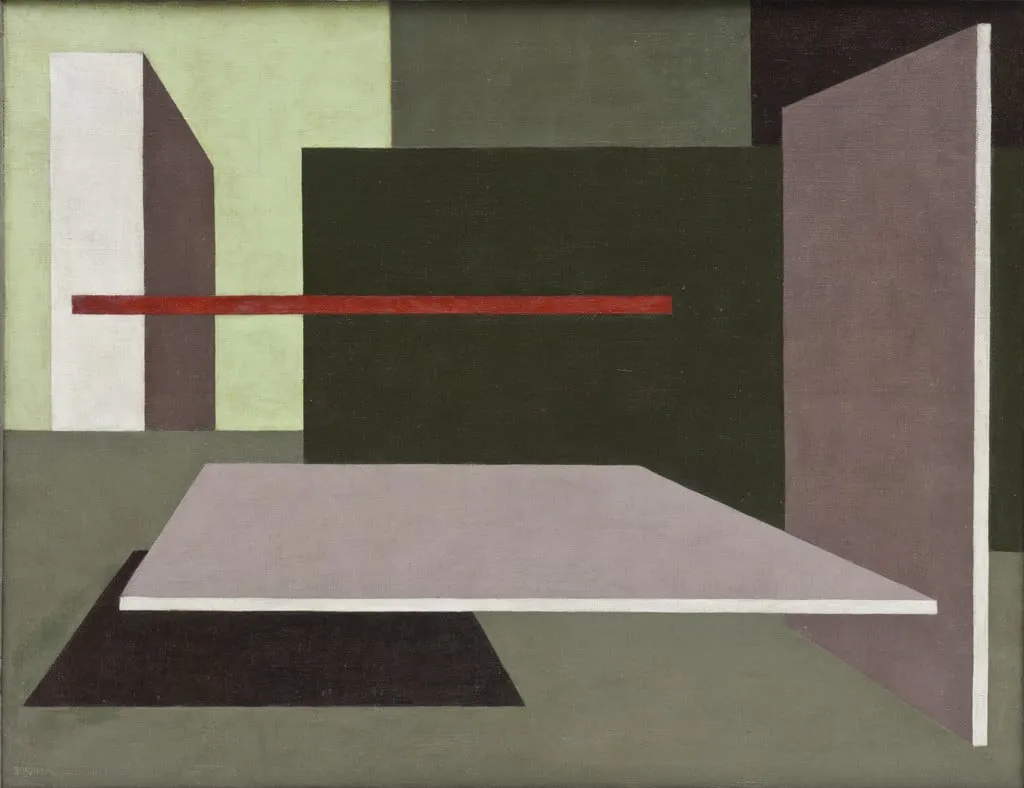 Untitled, by Sándor (Alexander) Bortnyik, oil, 1923