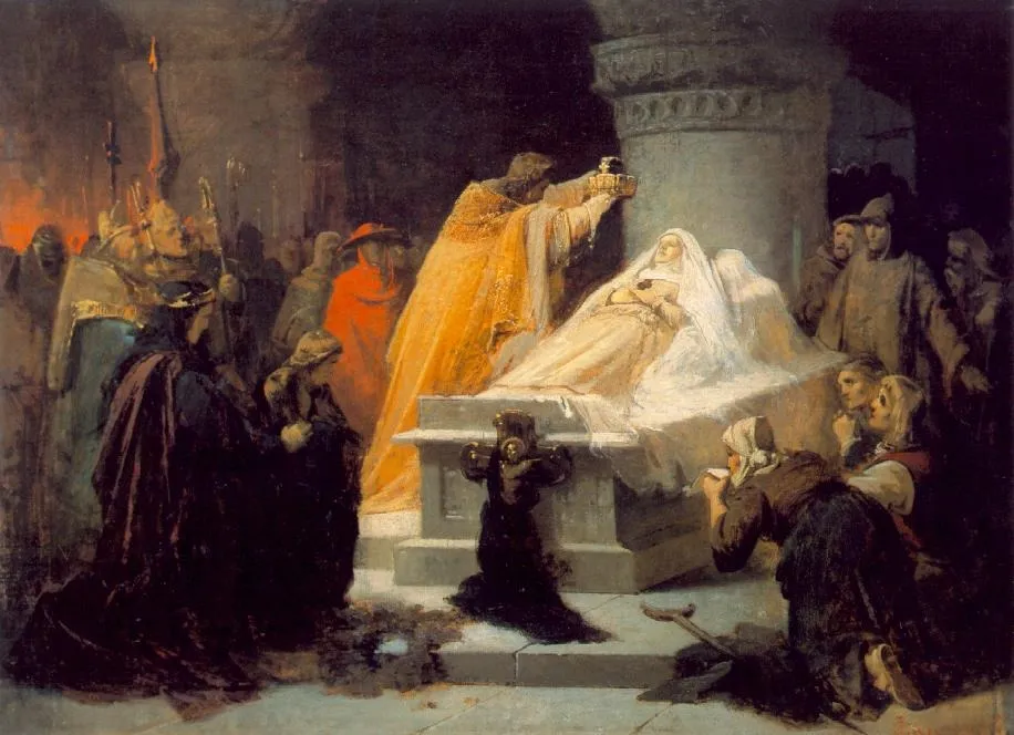 The Canonization of Elizabeth of Hungary in 1235 (sketch), by Sándor Liezen-Mayer, oil, 1865