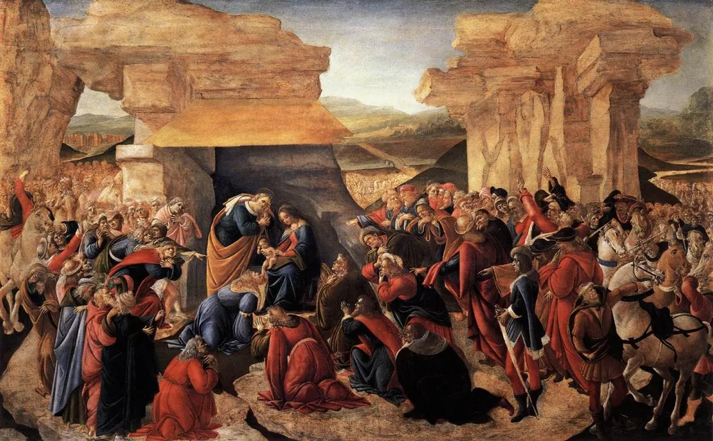 Adoration of the Magi, by Sandro Botticelli, tempera, 1500