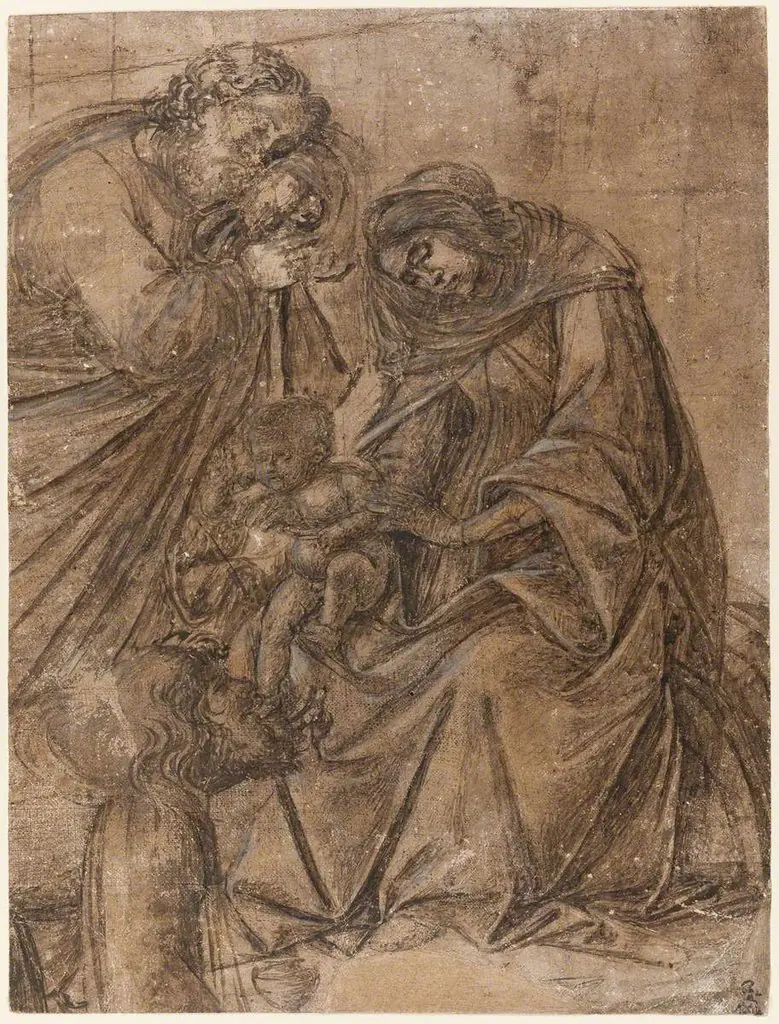 Fragment of a Cartoon of the 'Adoration of the Magi', by Sandro Botticelli