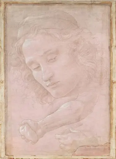 Head of a Youth Wearing a Cap; a Right Forearm with the Hand Clutching a Stone; and a Left Hand Holding a Drapery, by Sandro Botticelli