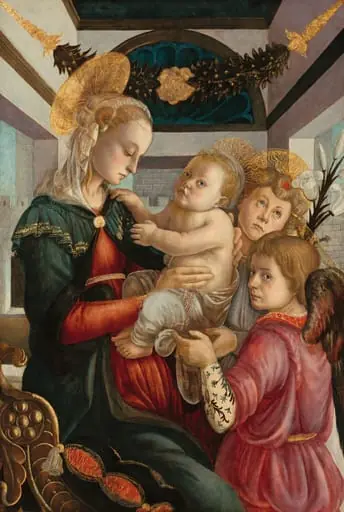 Madonna and Child with Angels, by Sandro Botticelli