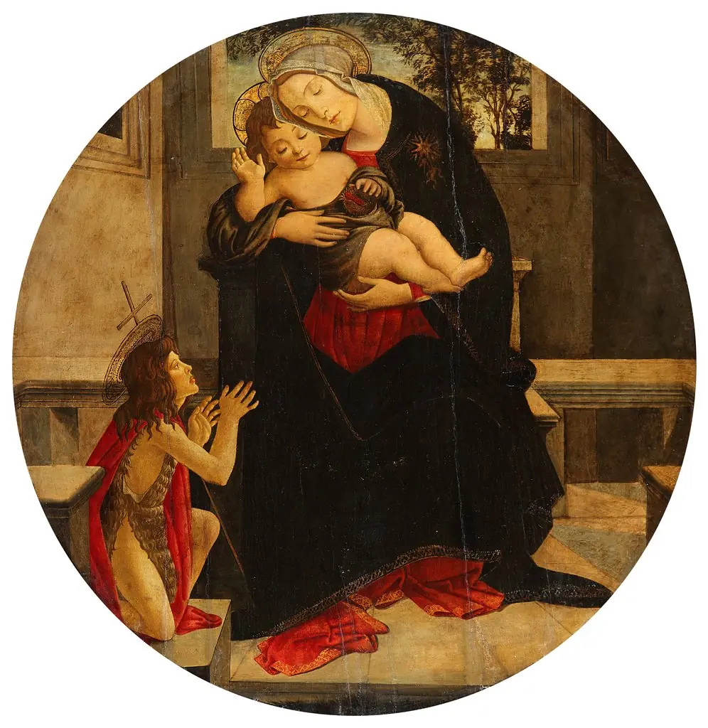 The Virgin and Child with the Young St. John (Tondo), by Sandro Botticelli