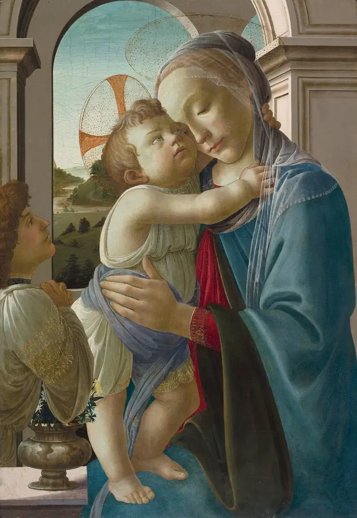 Virgin and Child with an Angel, by Sandro Botticelli