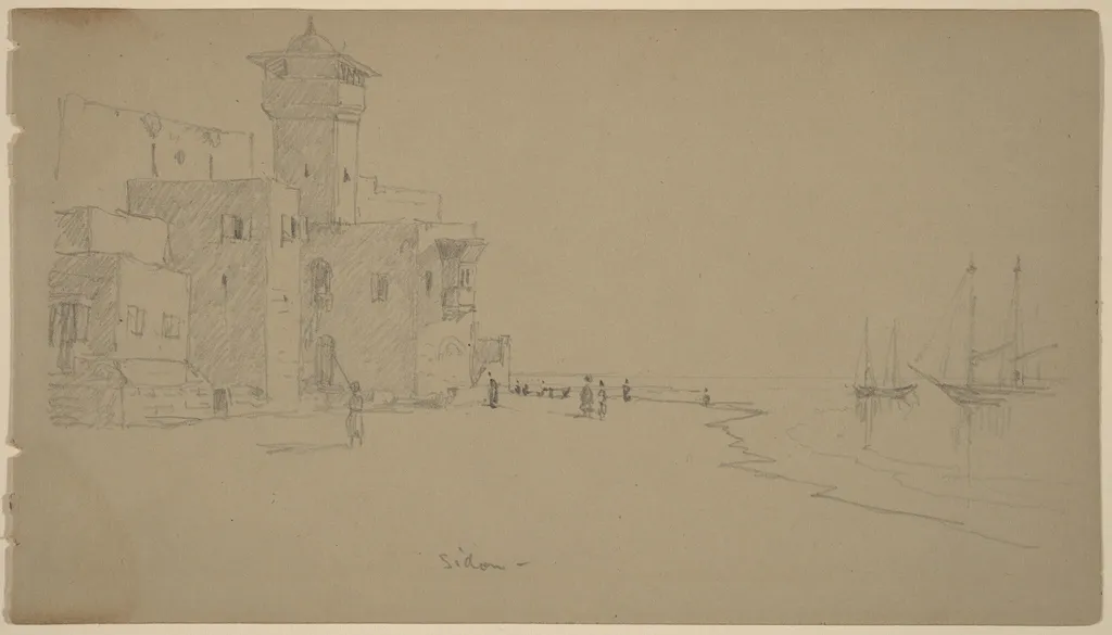 Sidon, by Sanford Robinson Gifford, graphite, 1868
