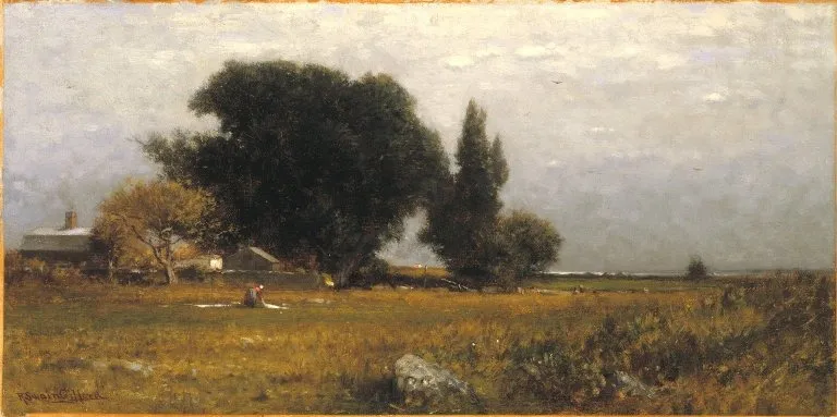 Trees and Meadow, by Sanford Robinson Gifford, oil