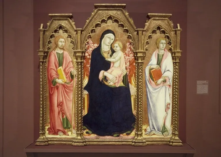 Madonna and Child with Saints James Major and John the Evangelist, by Sano di Pietro, unspecified, 1460