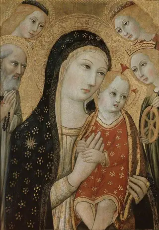 The Virgin and Child with St Jerome, St Catherine of Alexandria and two Angels, by Sano di Pietro