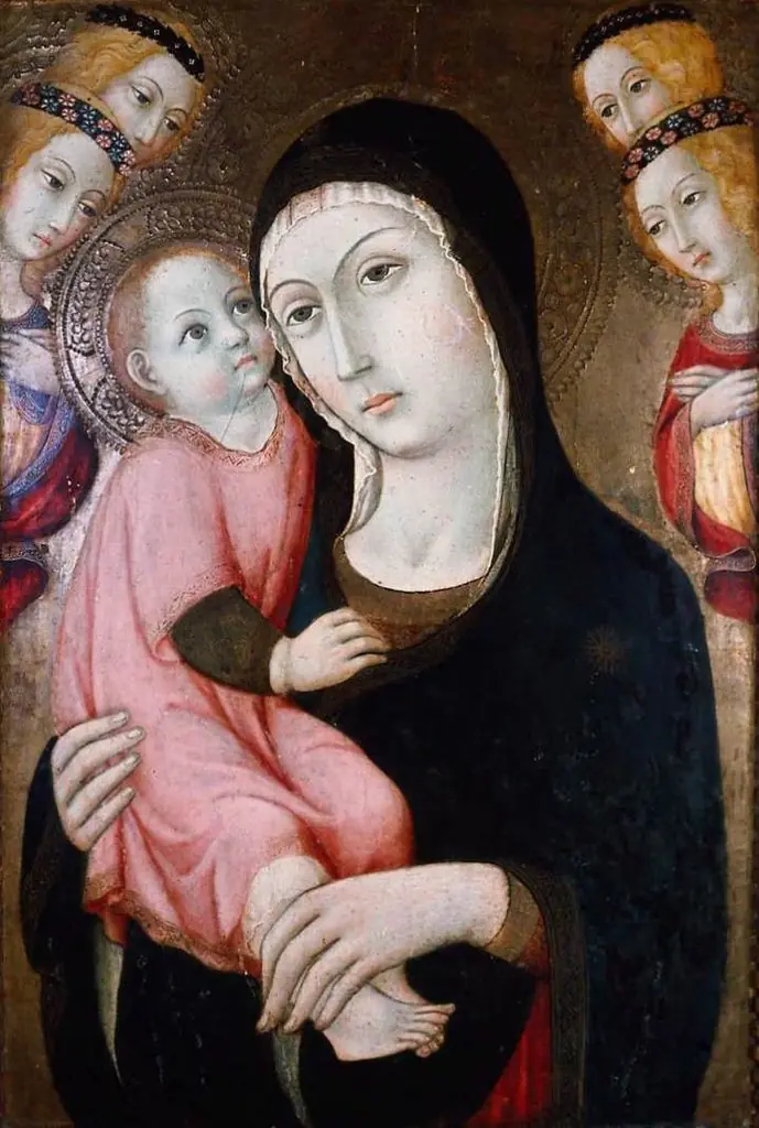 Virgin and Child with Four Angels, by Sano di Pietro