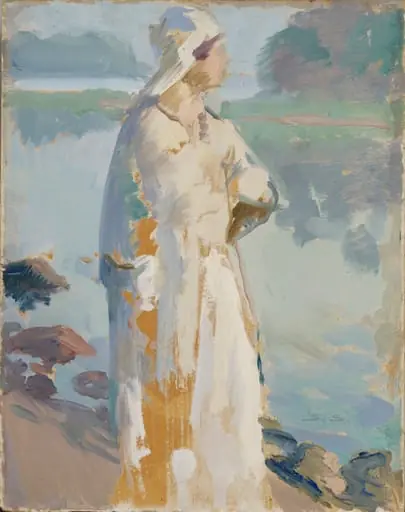 Nainen rannalla, by Santeri Salokivi