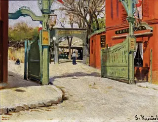 Entrance to the Park of the Moulin de la Galette, by Santiago Rusiñol i Prats
