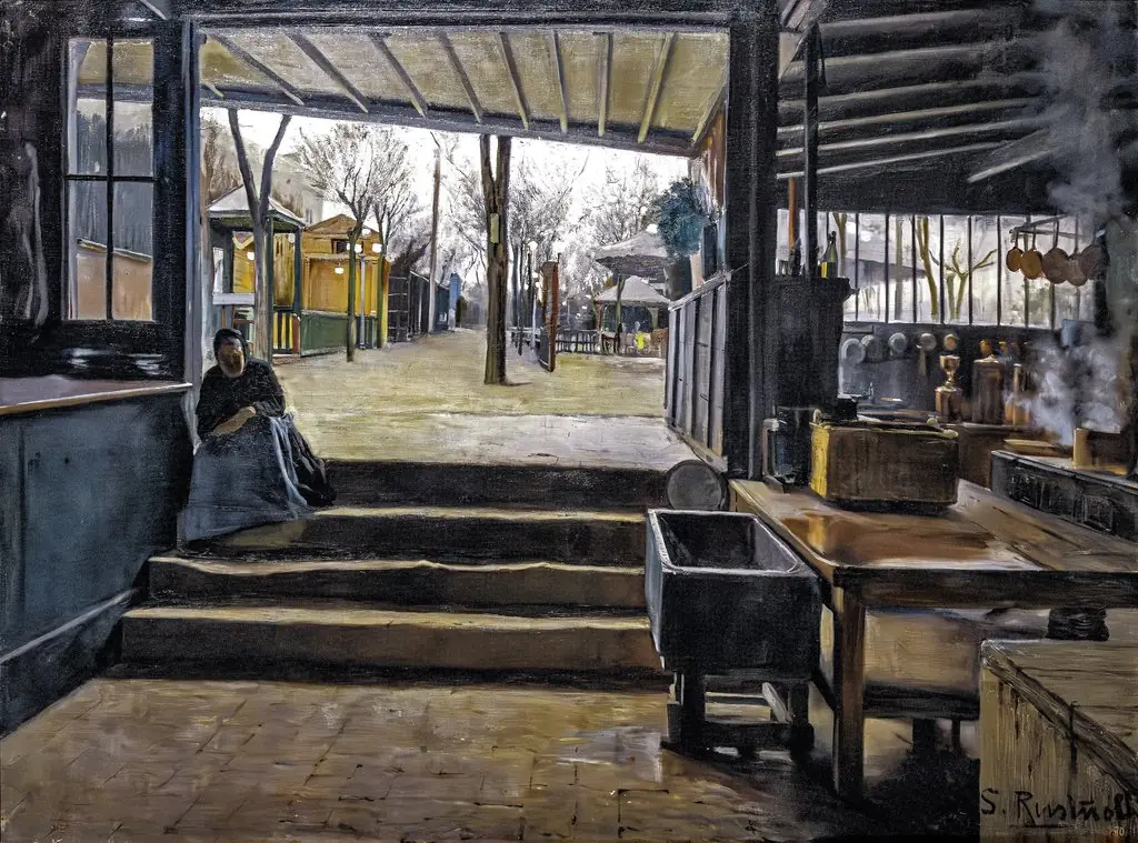 The kitchens of the Moulin de la Galette, by Santiago Rusiñol i Prats