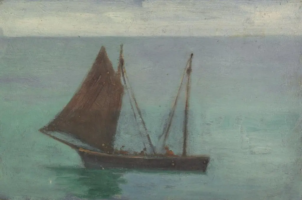 Boat on the sea, by Sarah A. Doidge