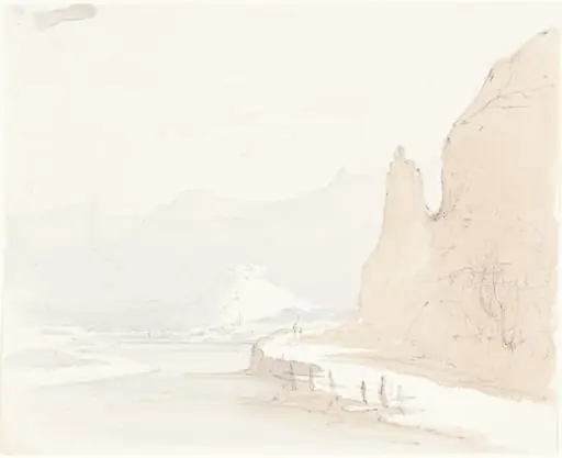 Swiss Landscape with a Village in the Distance, by Sarah Grace Lushington