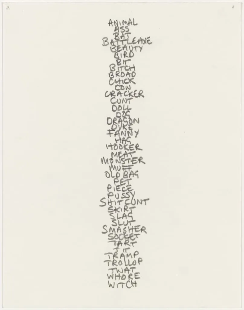 Untitled, by Sarah Lucas, graphite, 1991