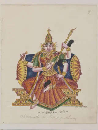 Sarasvati, the goddess of learning, speech and music, 1825