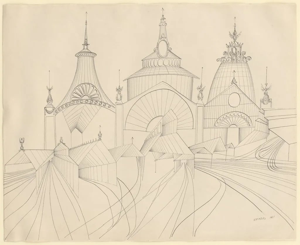 Untitled, by Saul Steinberg, ink, 1951