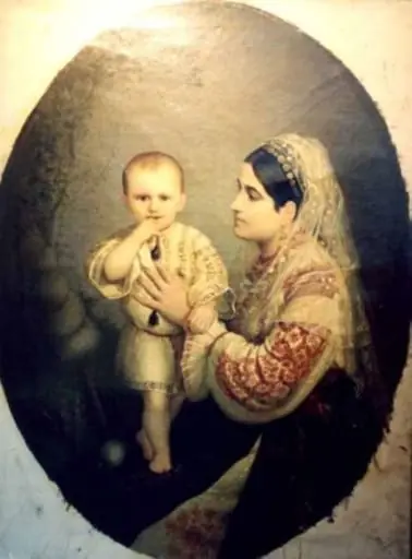 Doamna Davila cu fiul, by Sava Henția