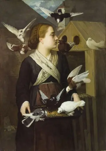 Fată cu porumbei, by Sava Henția