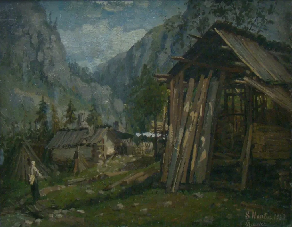 Peisaj de munte, by Sava Henția, 1882