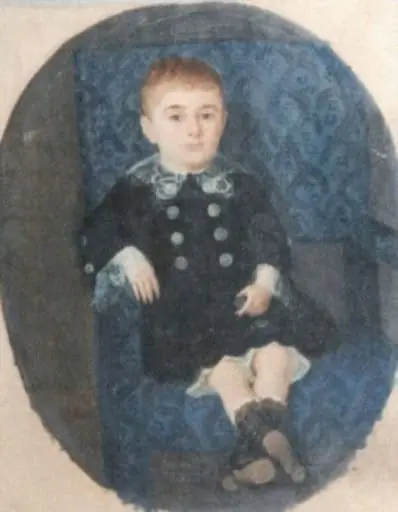 Portret de copil pe scaun, by Sava Henția