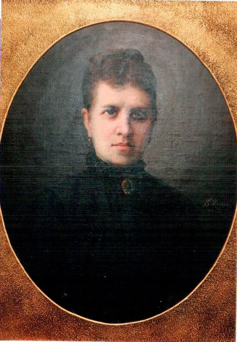 Portret de femeie, by Sava Henția, 1886
