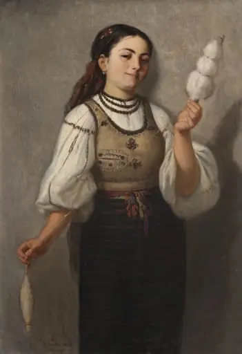 Țărancă torcând, by Sava Henția