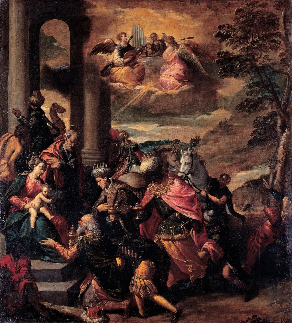 Adoration of the Magi, by Scarsellino, oil, 1590