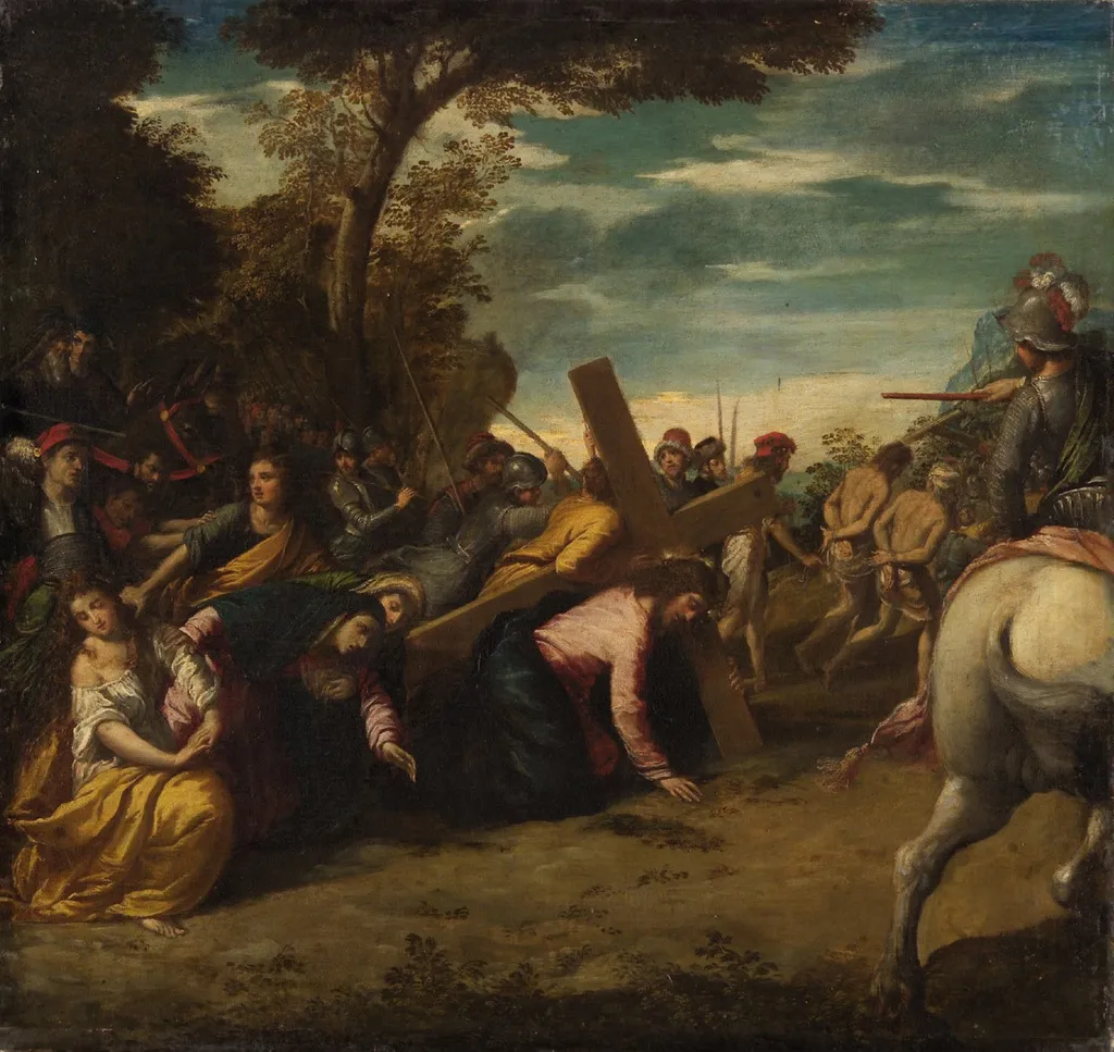 Christ Carrying the Cross, by Scarsellino, oil, 1600