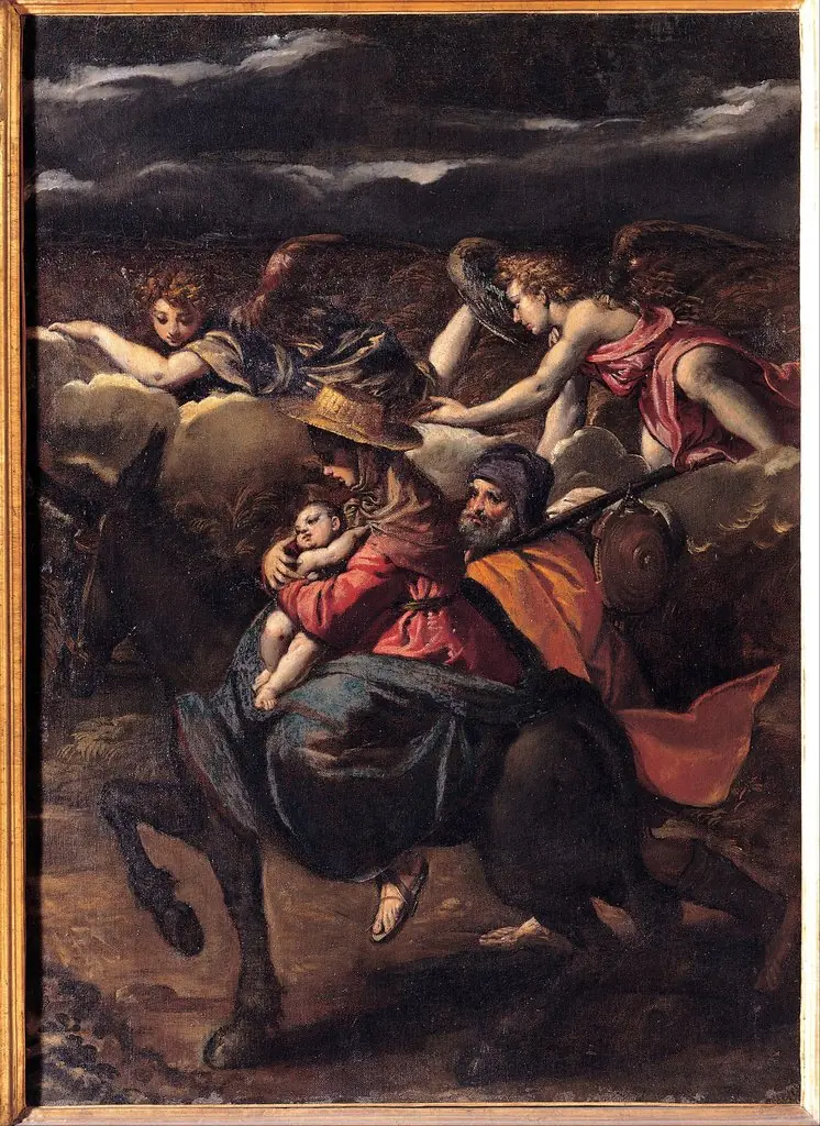 Flight into Egypt, by Scarsellino