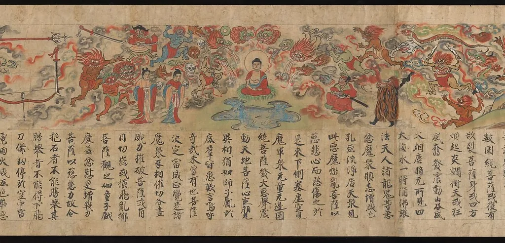 『過去現在絵因果経』 断簡 (松永本)|Scene from The Illustrated Sutra of Past and Present Karma (Kako genzai e-inga-kyō; Matsunaga Version), ink, 1250