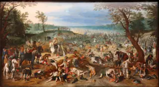 Scènes de pillage après la bataille