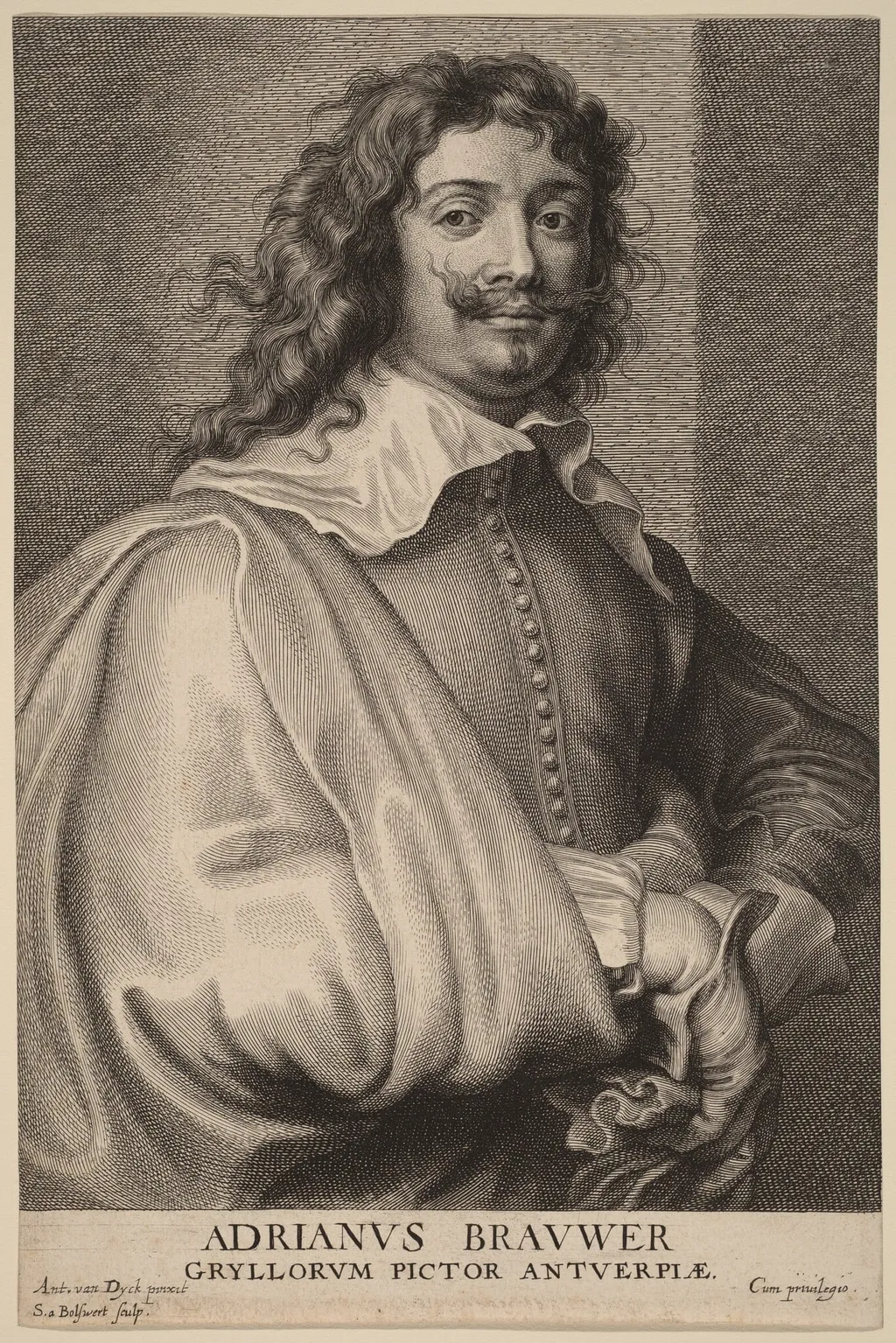 Adriaen Brouwer, by Schelte Adams Bolswert, ink, 1634