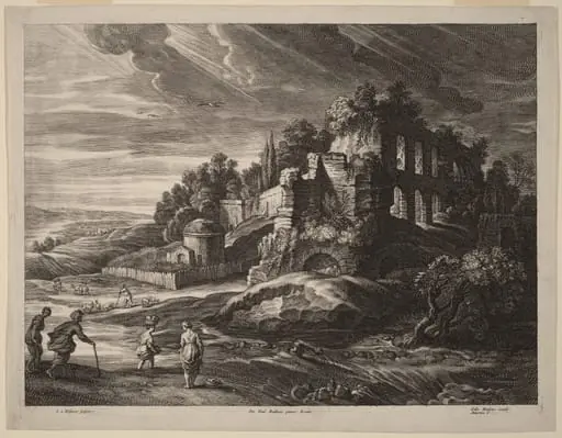 Landscape with Large Roman Ruins, by Schelte Adams Bolswert