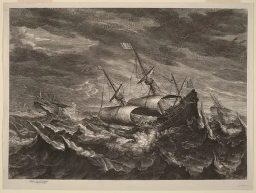 Sailing Boats in a Tempest, by Schelte Adams Bolswert