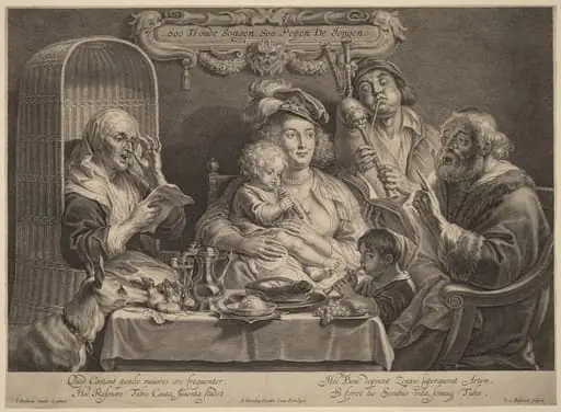Soo D'oude Songen Soo Pepen De Jongen (As the old sing, so the young twitter), by Schelte Adams Bolswert