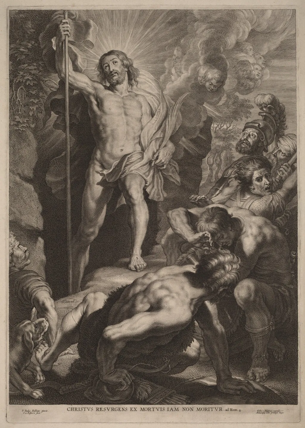 The Resurrection, by Schelte Adams Bolswert, ink, 1622