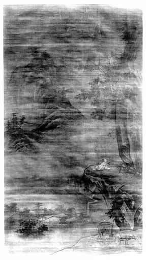 明 佚名 人物山水 軸|Scholar Admiring Autumn Scenery