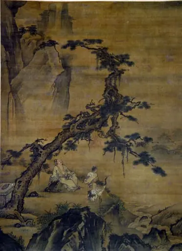 明   佚名   松鶴圖    軸|Scholar and Attendant in Mountain Retreat
