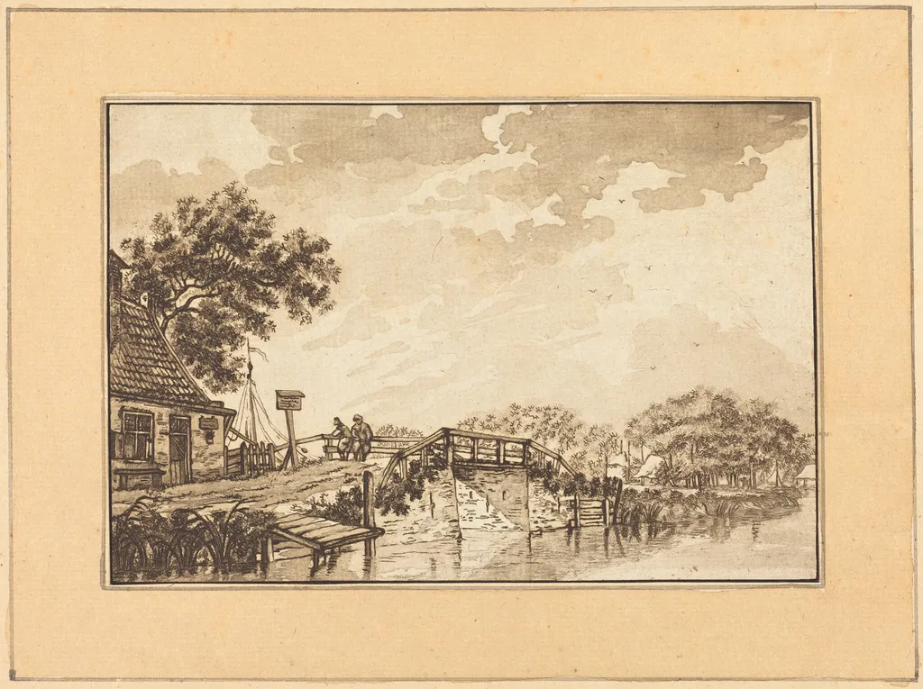 Landscape, by Schönecker, ink, 1784