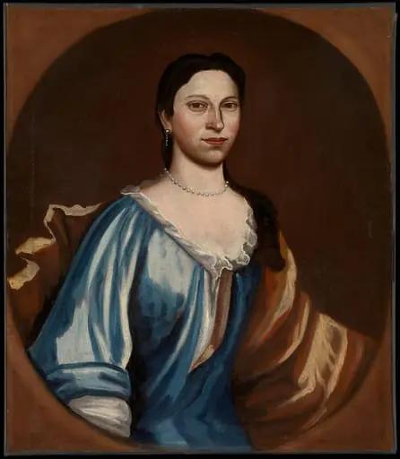 Portrait of a Lady (possibly Tryntje Otten Veeder), by Schuyler Limner
