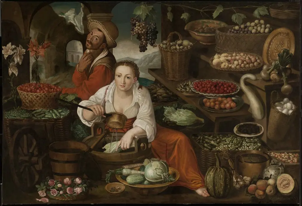 Fruit and Vegetable Vendors, by Scipio Goltzius