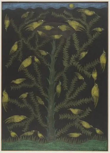 Birds in a tree, by Scottie Wilson