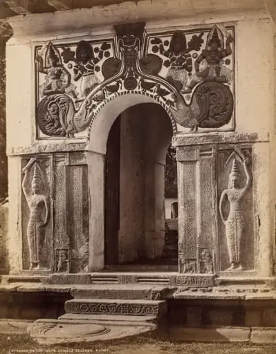 Entrance to the Nata Dewale Grounds, Kandy, by Scowen & Co.