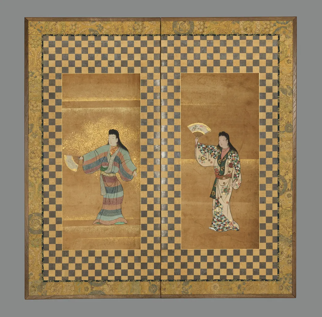 Screen of Two Dancers (Bugi zu byōbu), unspecified, 1716